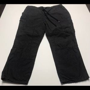 Free People Cargo Capris Small Black Striped